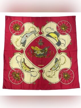 Hermes Silk Scarf Spirngs Carre 90 Philippe Ledoux Red